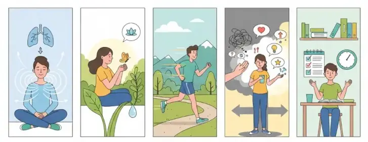 La respiration profonde : une méthode simple mais puissante La pleine conscience (mindfulness) : vivre l’instant présent L’exercice physique : une libération naturelle du stress La gestion des pensées : changer votre façon de penser L’organisation et la gestion du temps : diminuer la surcharge mentale